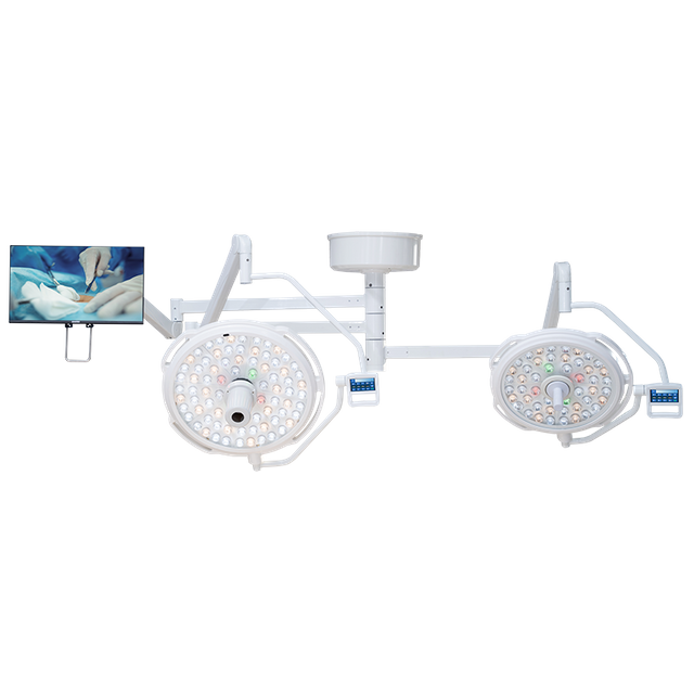 Ceiling Mounted 3 Arms Led Operating Lights With Camera And Monitor