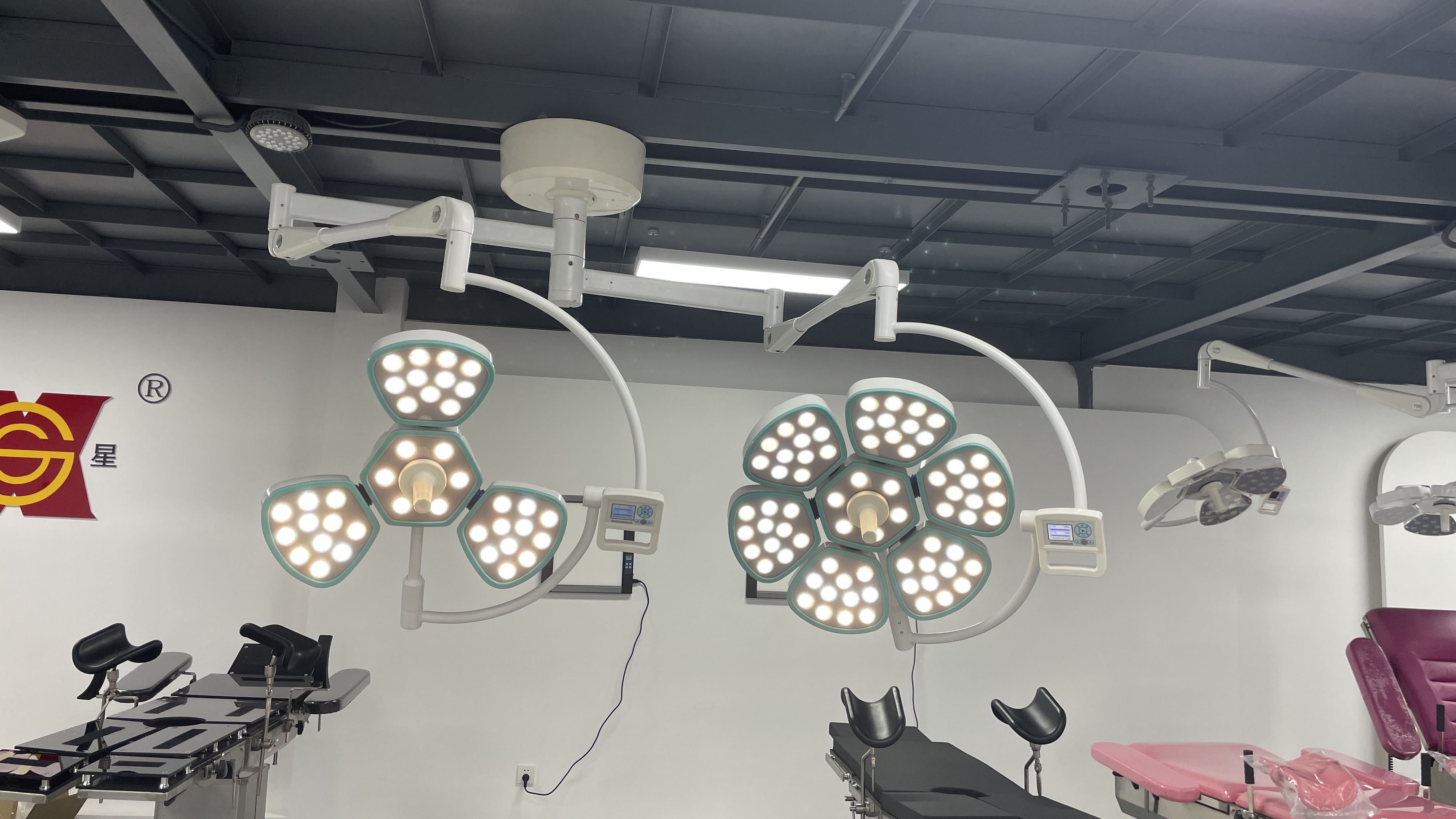 Ceiling Mounted 2 Arms Led Surgical Light For Operating Rooms Veterinary And Dental Surgeries